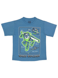 Disney Toy Story Boys Blue Short Sleeve Buzz Lightyear T-Shirt Tee Shirt S (5-6)
