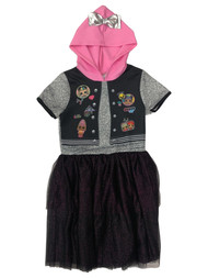 LOL Surprise Girls Black & Purple Sparkle Tulle L.O.L Sk8er Hoodie Dress