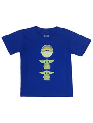 Star Wars Toddler Boys Short Sleeve Blue Baby Yoda Mandalorian Tee Shirt