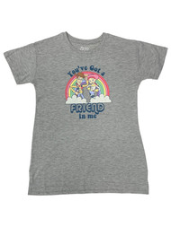 Disney Toy Story Junior Womens Gray Woody & Jessie T-Shirt Tee Shirt Medium
