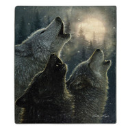 American Heritage Royal Plush Wolf Throw Blanket, "In Harmony" Nature 50" X 60"