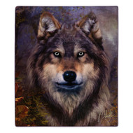American Heritage Royal Plush Wolf Throw Blanket, Lone Wolf 50" X 60"
