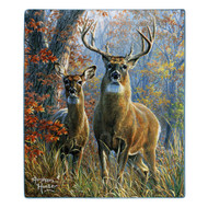 American Heritage Royal Plush Deer Throw Blanket "Forest Monarch", 50" X 60"