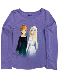 Jumping Beans Disney Frozen Girls Long Purple Elsa Anna T-Shirt Tee Shirt