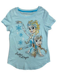 Disney Frozen Girls Blue Sisters Are Magic Elsa Anna T-Shirt Tee Shirt