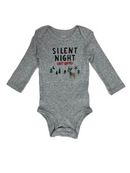 Carters Infant Boys Gray Silent Night Not Quite Christmas Bodysuit