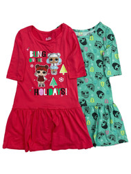 LOL Surprise! Girls Pink & Teal 2pc Tee Shirt Dress Set