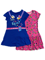 Nickelodeon Girls JoJo Siwa Blue & Pink 2pc Tee Shirt Dress Set