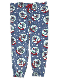 Disney Lilo & Stitch Womens Blue Holiday Joggers Sleep Pants Pajama Bottoms