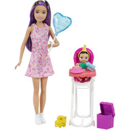Barbie Skipper Babysitters Dolls Playset with Baby, High Chair & Party Items