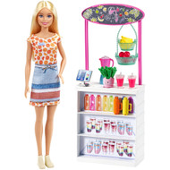 Barbie Smoothie Bar Playset, Blonde Barbie Doll, Smoothie Bar & 10 Accessories