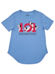 Disney Junior Womens Baby Blue 101 Dalmatians Puppy Dog Tee Shirt T-shirt