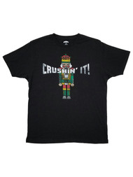 Mens Black Crushin It Nutcracker Christmas Tee Short Sleeve T-Shirt