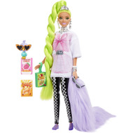 Barbie Extra Doll #11 Oversized Tee & Leggings with Pet Parrot, Neon Green Hair
