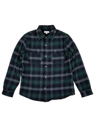 Free Assembly Mens Green & Black Plaid Fleece Lined CPO Shirt Jacket