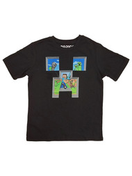 Minecraft Boys Black Tee Shirt Video Gamer T-Shirt