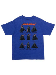 Star Wars Boys Blue Darth Vader Sith Lord Dark Jedi T-Shirt Tee Shirt
