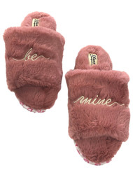 Dluxe Dearfoams Womens Plush Pink Be Mine Open Toe Slippers Shoes