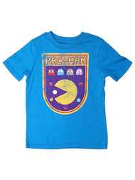 Pac-Man Boys Blue Short Sleeve Pacman Gamer T-Shirt Tee Shirt
