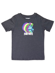 Fortnite Boys Gray Short Sleeve Llama Gamer T-Shirt Tee Shirt