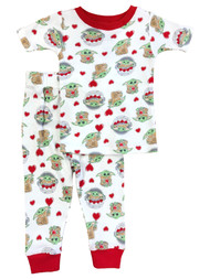 Star Wars Infant & Toddler Boys White Baby Yoda Heart Pajama Sleep Set