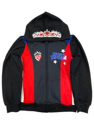 Disney Descendants Girls Black & Red Hoodie Zip Front Sweatshirt
