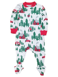 Infant Boys Red Truck & Tree Footie Sleeper Pajama Sleep & Play