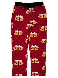 Celebrate Mens Red Valentine's Day Beer Hearts Sleep Pants Pajama Bottoms