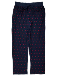 Celebrate Mens Navy Blue & Red Geo Valentines Day Sleep Pant Pajama Bottoms