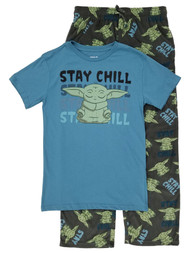 Star Wars Mens 2-Piece Blue & Gray The Child Sleepwear Pajama Sleep Set