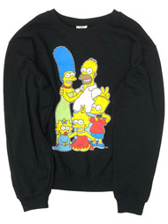 The Simpsons Junior Womens Black Homer Marge Bart Sweat Shirt Sweatshirt