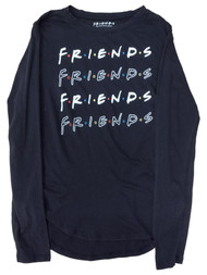 Friends Junior Womens Long black friends T-Shirt Shirt