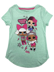 LOL Surprise! Girls Teal Blue Green Rock Short Sleeve T-Shirt Tee X-Small (4-5)
