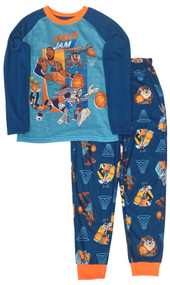 Space Jam Boys Lightweight Blue Taz Pajamas Shirt Sleep Pants Set