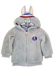 Toddler Boys Gray Sherpa Bug's Bunny Hoodie Baby Sweatshirt