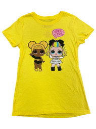 LOL Surprise! Girls Yellow BFFs 4 Eva Short Sleeve T-Shirt Tee Large (10-12)
