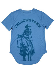 Junior Womens Blue Yellowstone Tee Shirt T-shirt