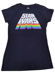 Junior Womens Rainbow Star Wars Tee Shirt T-shirt