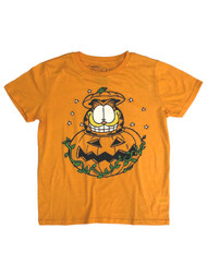 Garfield Womens Orange Pumpkin Kitty Cat Halloween Tee Shirt T-shirt