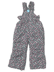 Iceburg Girls Colorful Gray Pink & Green Polka Dot Snow Bibs Ski Pants Small 4-5