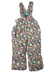 Iceburg Girls Colorful Pink & Green Floral Print Snow Bibs Ski Pants