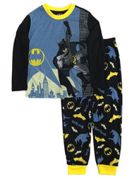 Batman Boys Lightweight Blue & Black Super Hero Pajamas Sleep Set