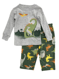 Carters Infant & Toddler Boys Gray & Green Dinosaur Pajama Sleep Set