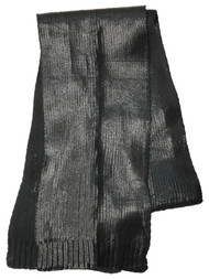 Womens Shimmery Metallic Black Reversible Winter Neck Scarf