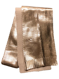 Womens Shimmery Metallic Pink Rose Gold Reversible Winter Neck Scarf