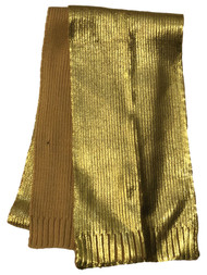 Womens Shimmery Metallic Gold Tan Reversible Winter Neck Scarf