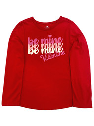 Infant and Toddler Girls Red and Pink Be Mine Valentines Long Sleeve T-Shirt