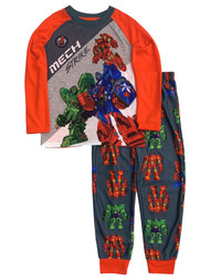 Avengers Boys Lightweight Gray & Red Iron Man Hulk Pajamas Sleep Set