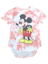 Junior Womens Red Mickey Mouse Tee Shirt T-shirt