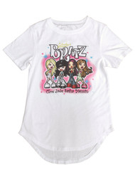 Junior Womens White Bratz Girls Tee Shirt T-Shirt